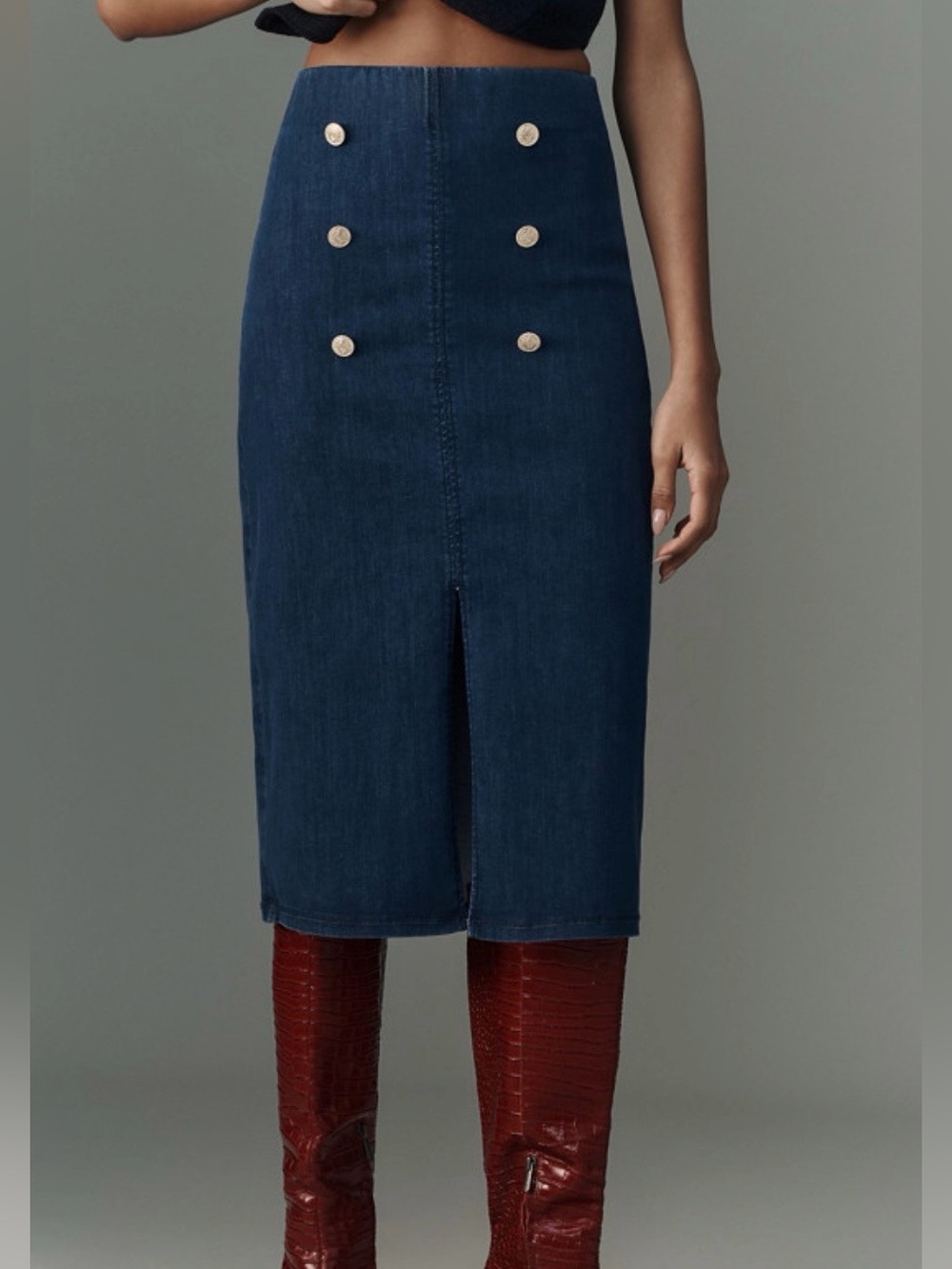 Maeve Denim Sailor Midi Skirt pencil skirt NWT Medium